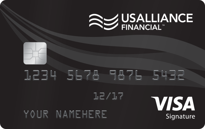 USALLIANCE Financial Federal Credit Union Live Life Fully   USALLIANCE VISA Signature Black 